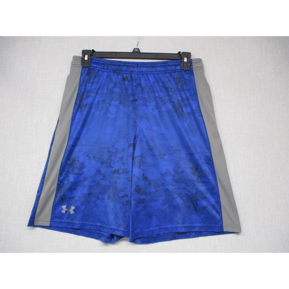 Under Armour Blue Camouflage Athletic Streetwear Elastic Shorts‎ Men Size Large